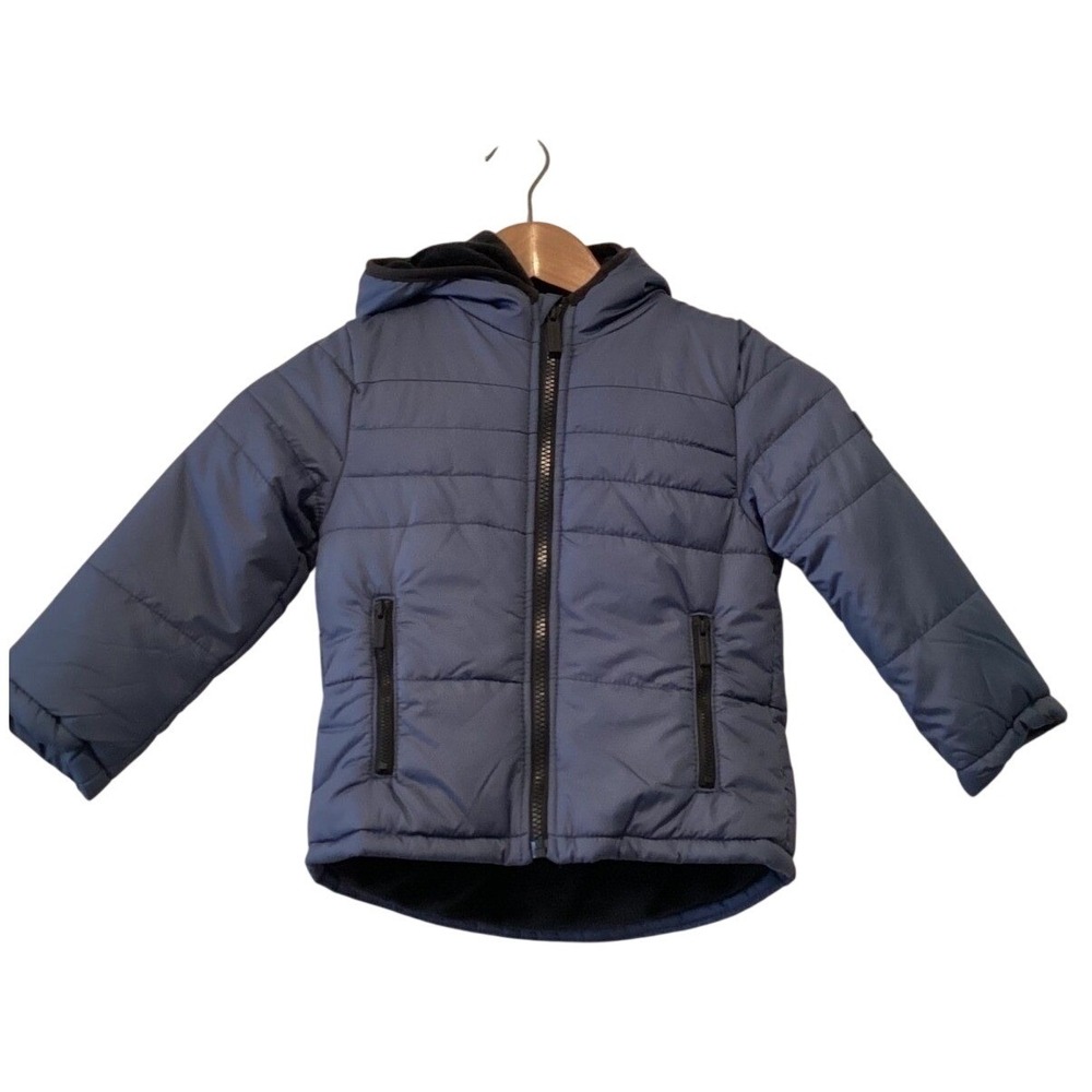 Hunter Kids Blue Puffer Jacket Faux Fur Lined Hooded Quilted Coat 2T NWT